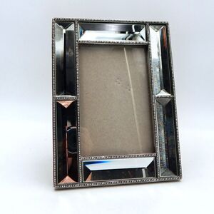 Nicole Miller Home Silvertone Prism Mirrored Picture Frame 4x6 Tabletop